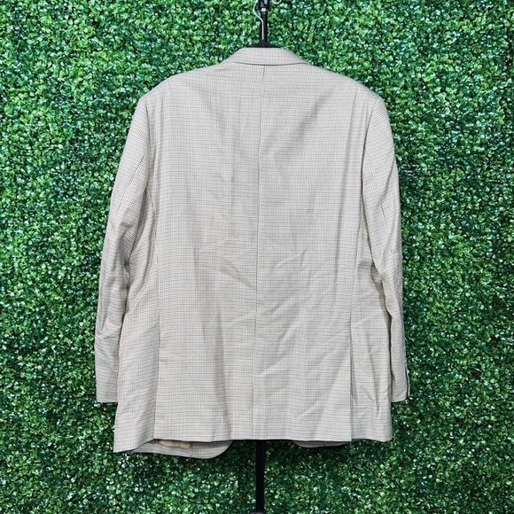 Alfred Sun Silk/Wool Blend Tan, Brown and Black Mini Houndstooth Blazer 44R - Picture 3 of 9